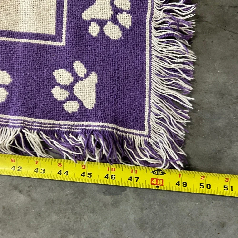 VTG Humble High School Wildcats Athletics Throw‎ Blanket Purple White Fringe USA